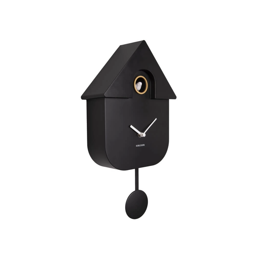 Wanduhr Modern Cuckoo schwarz