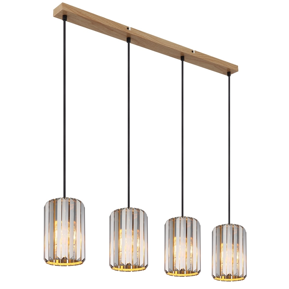 Pendellampe Run 4-Licht Holz