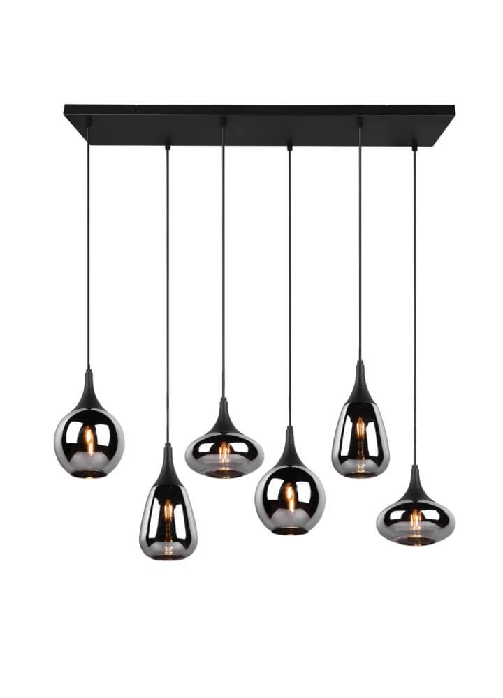Hängelampe mit 6 Leuchten Lumina mit Rauchglas Trio 4017807542295