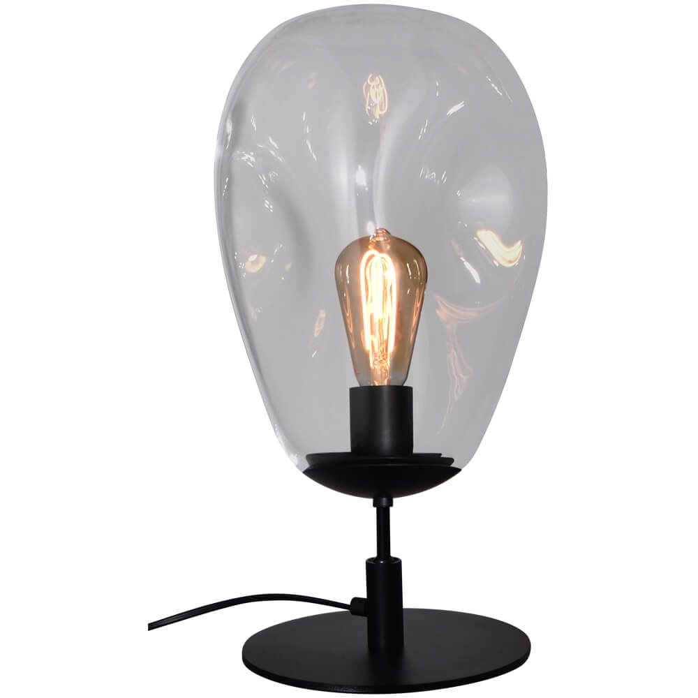 Tischlampe Lava Oval Ø 22,5cm Klarglas