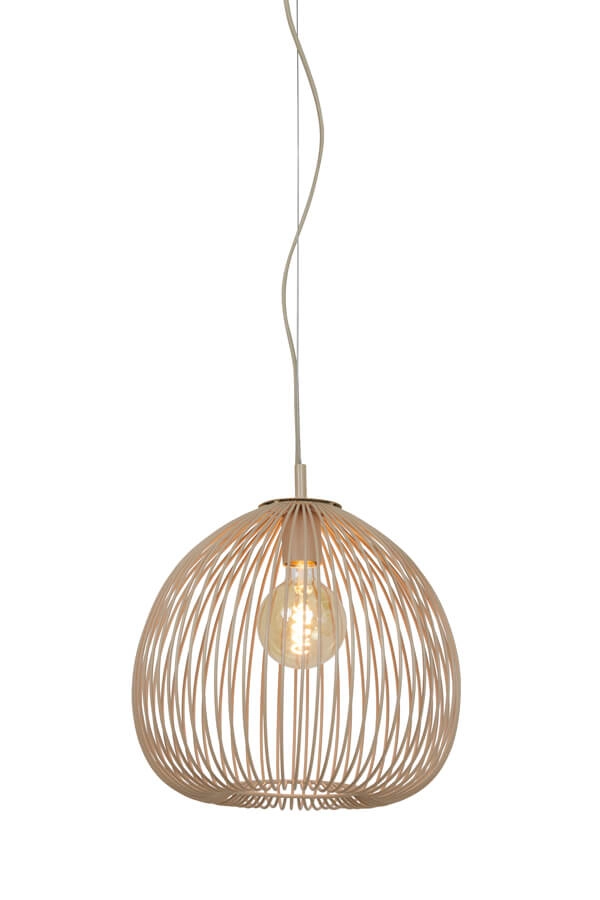 Cremefarbene Pendelleuchte Rilana Ø 34cm