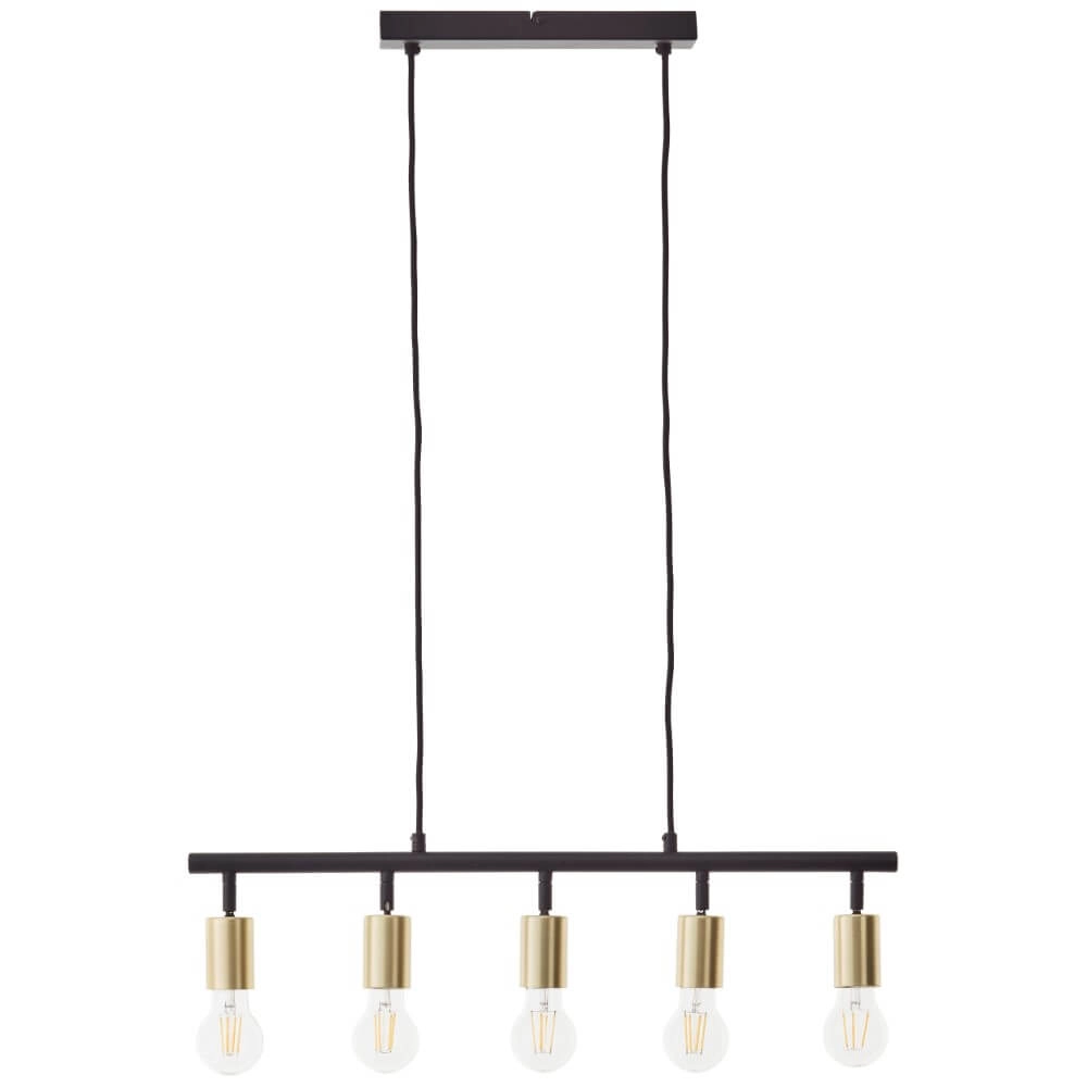 Hängelampe mit 5 Leuchten Tiffany schwarz mit gold Brilliant 4004353406416