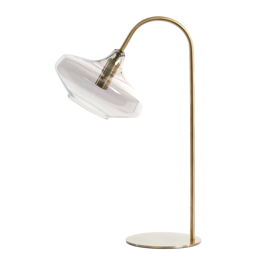 Glas-Schreibtischlampe Solna Messingmatte Light & Living 8717807686628