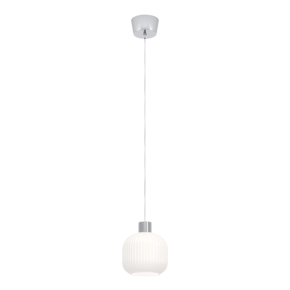 Design-Pendellampe Dasmina Chrom mit weißem Ø 20 cm