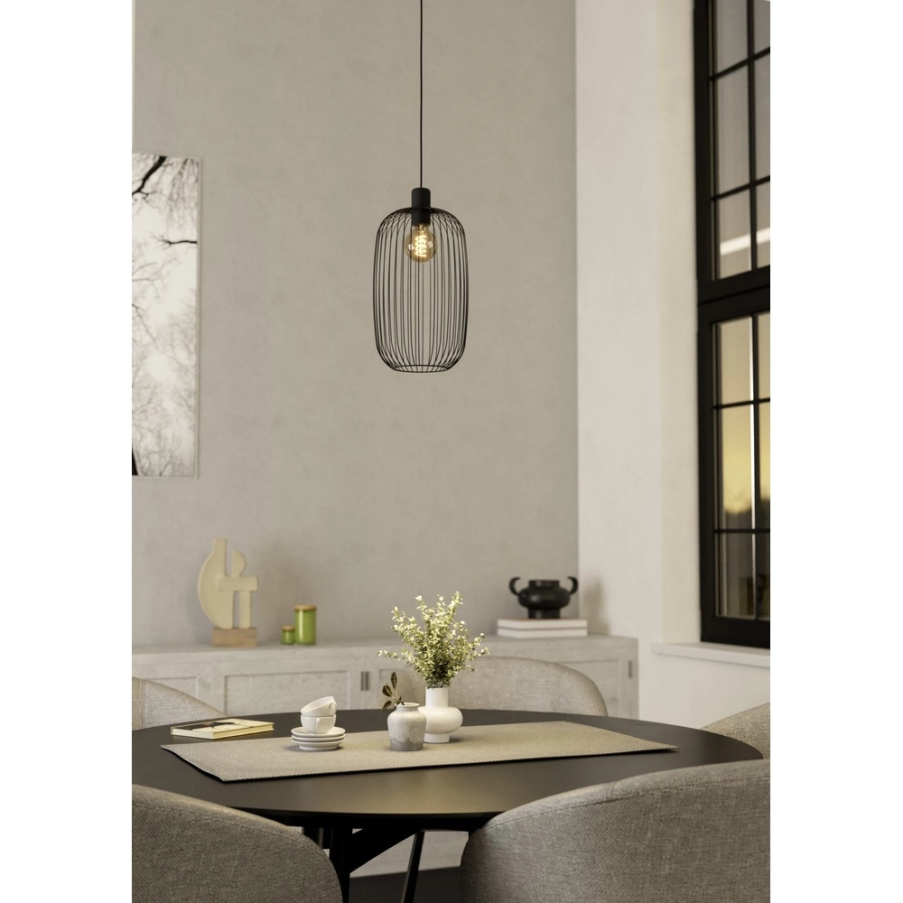 Draht-Pendellampe Lodods schwarz Ø 22 cm