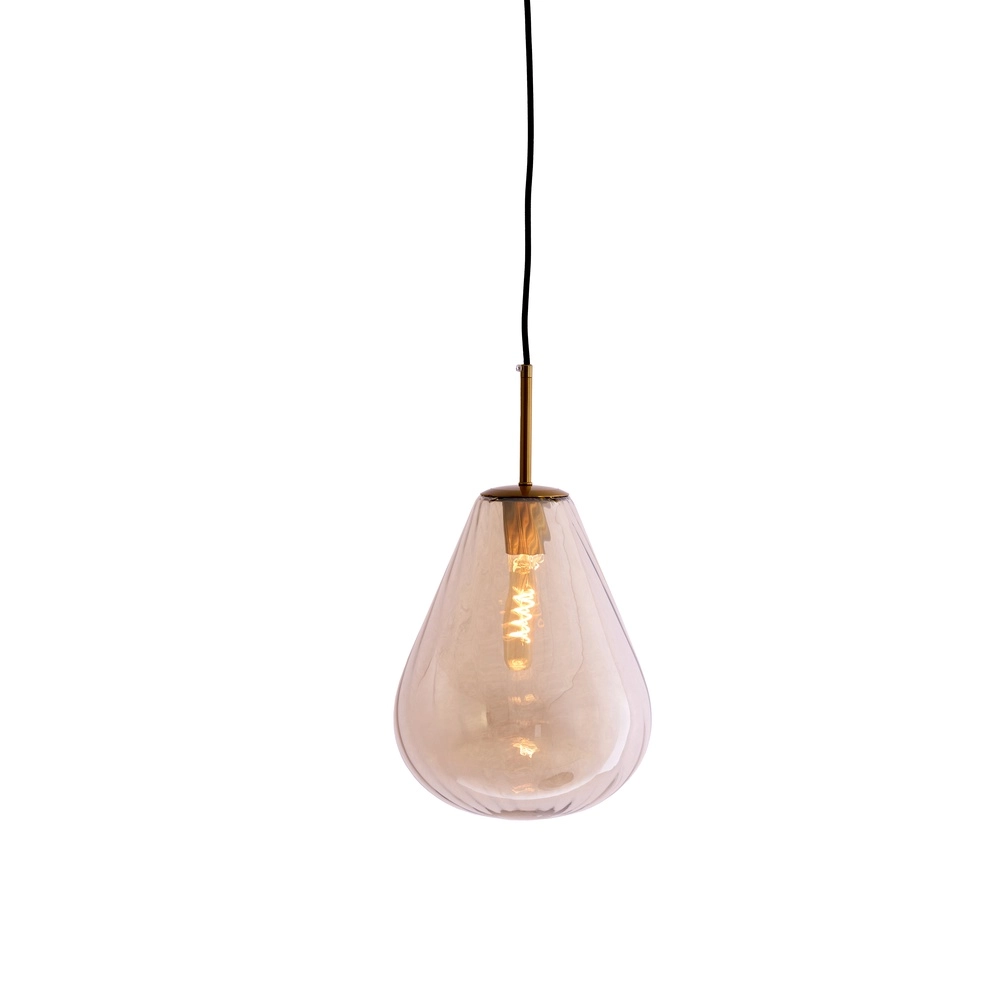 Glas-Pendellampe Leona Ø 25cm – Bernsteinglas Light & Living 8717807834005