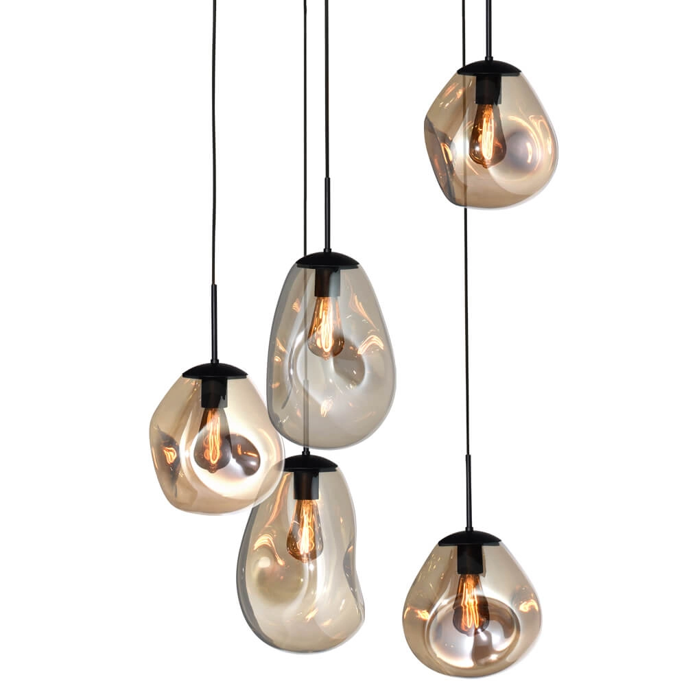 Vide-Hängelampe Lava 5x Goldglas Masterlight 8718121286532