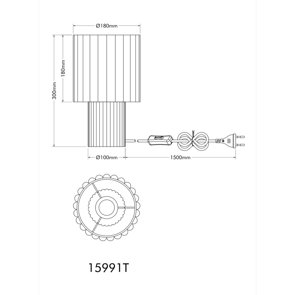 Einzigartige Tischlampe Jannie Braune Runde Globo 9007371586905