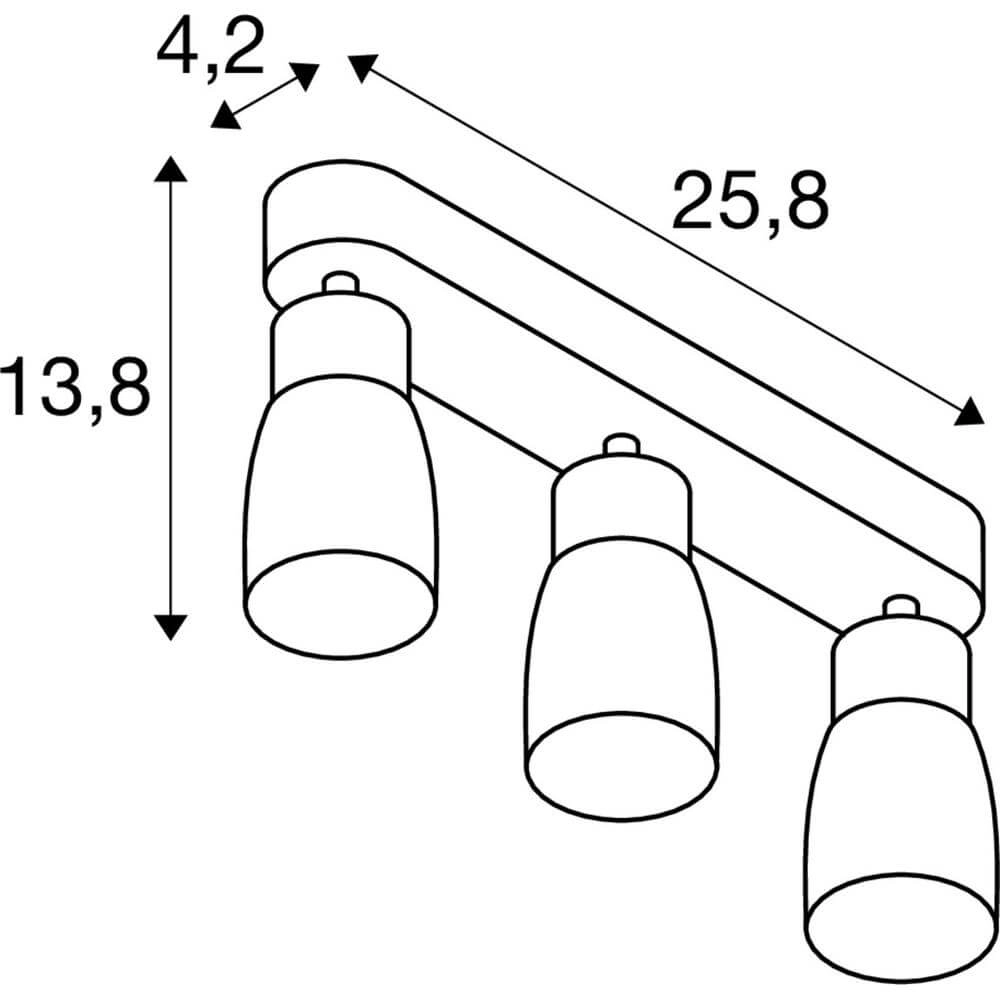 Spott Puri 2.0 Dome weiß 3-flammig SLV 4024163293969