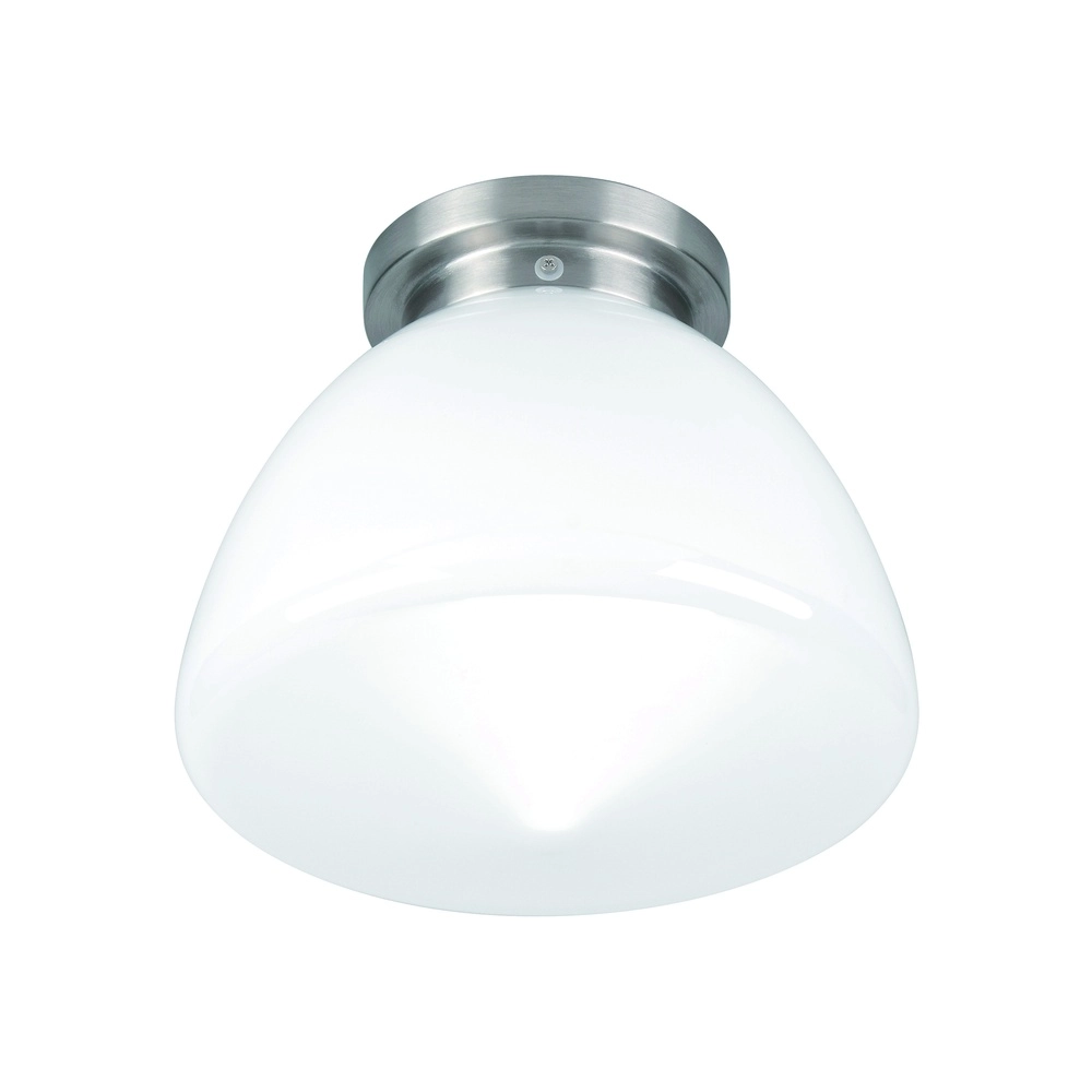 Nickel Deckenleuchte Glasgow mit weißem Glas Ø 30cm Highlight 8718379019890