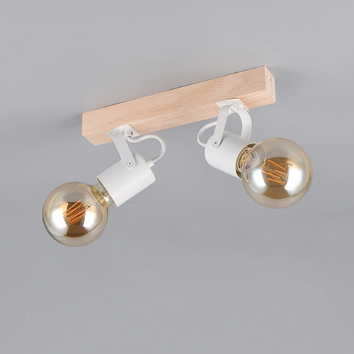 Doppeldeckenlampe Lynar Weiß mit Holz Trio 4017807670745