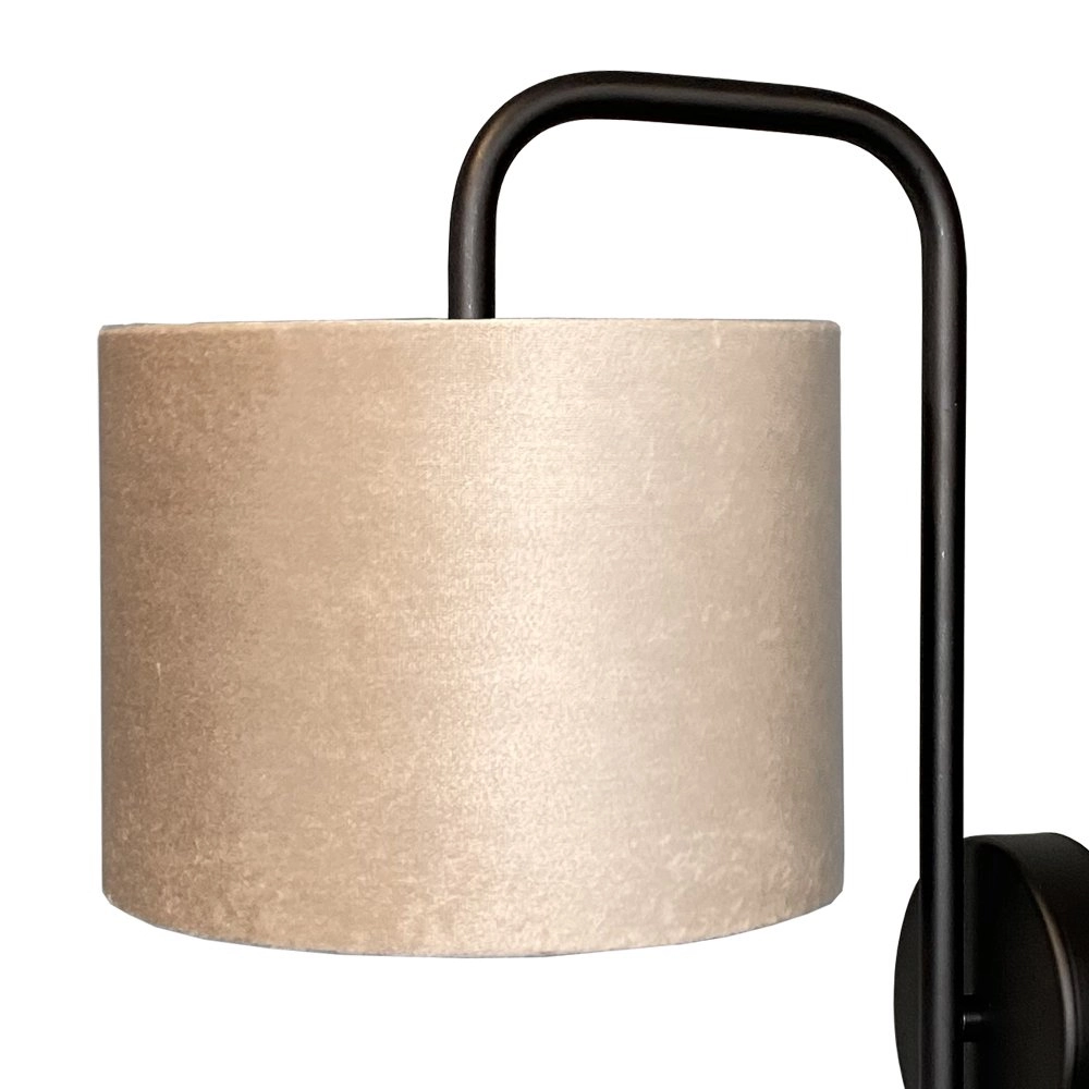 Schwarze Wandlampe Venus mit sandfarbenem Lampenschirm Masterlight 8718121251196