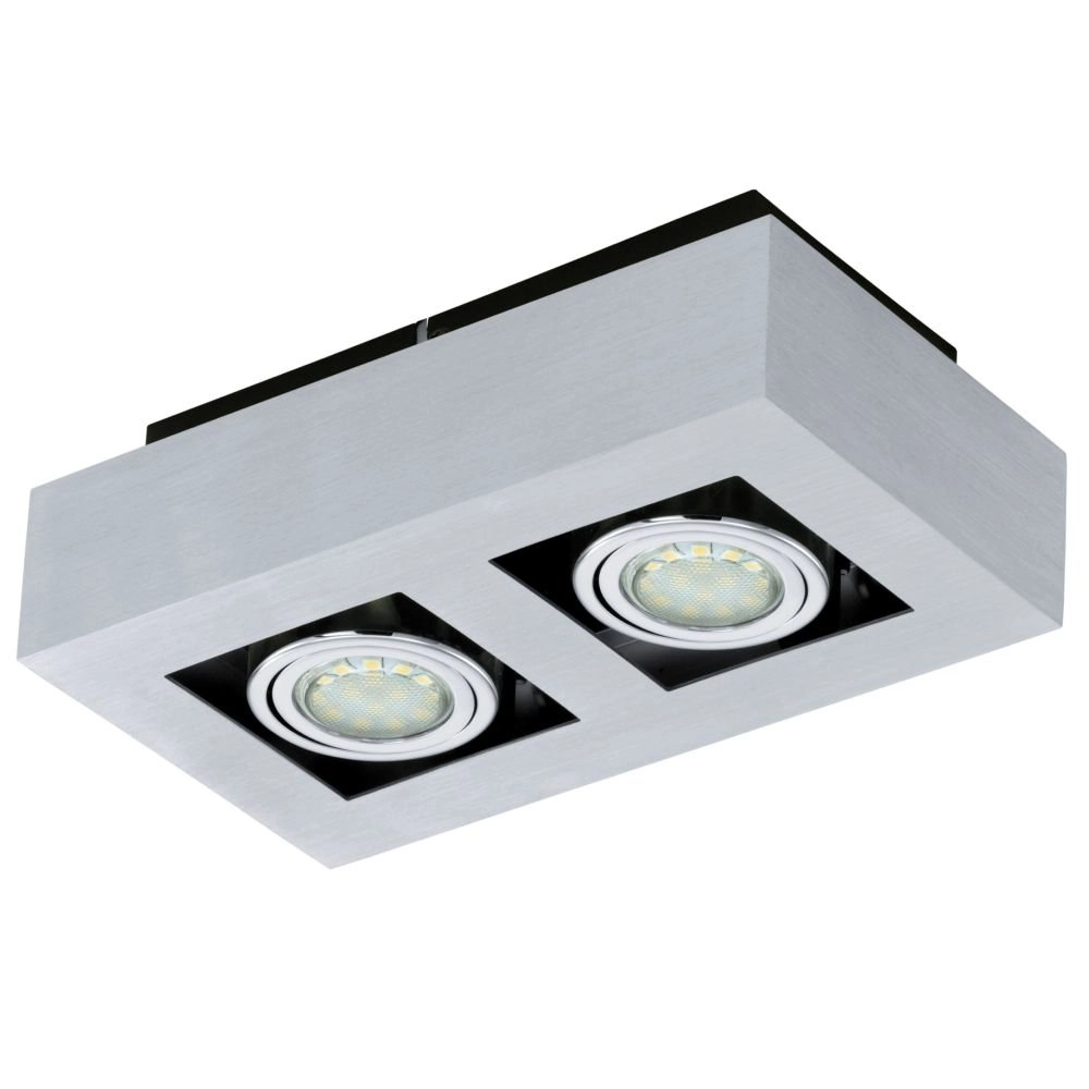 LED-Deckenspot Loke 1 2-Licht-LED-Metallgrau