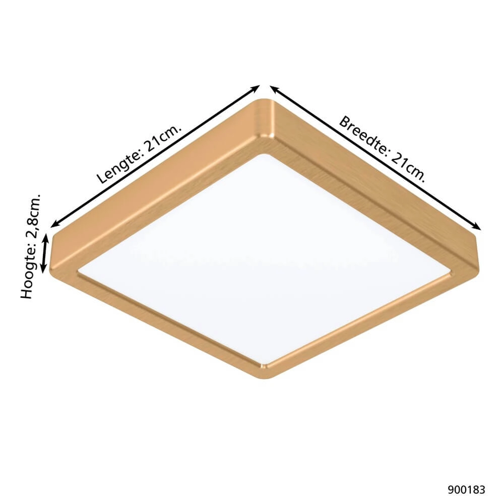 Deckenleuchte aus Messing Fueva 5 21 x 21 cm Eglo 9008606229581
