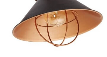 Ländliche Wandlampe Garret braun mit Kupfer Lyora 5903139644297