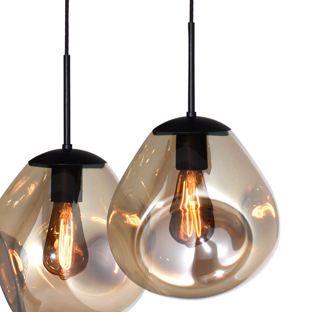 Hängelampe Lava Oval 8x Goldglas Ø 24cm Masterlight 8718121290225