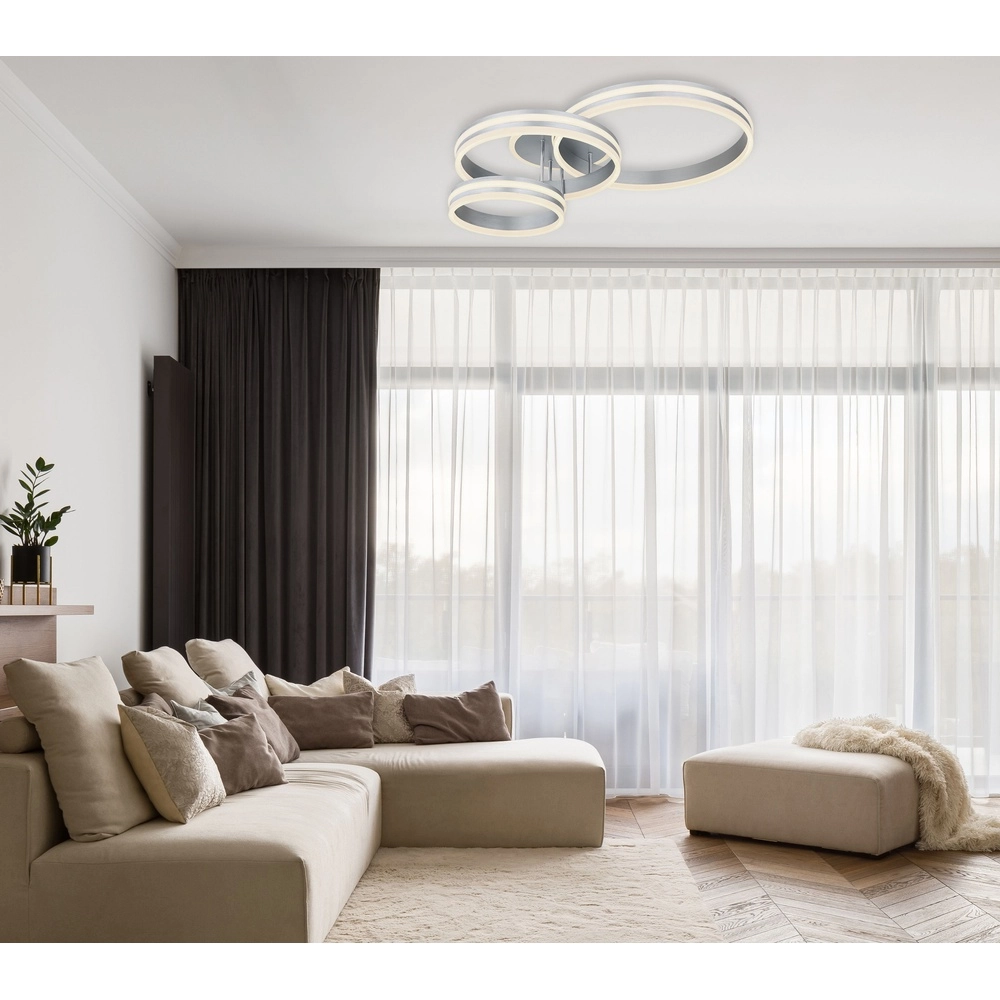 Deckenlampe Rubio Graue 3 Ringe Globo 9007371425914