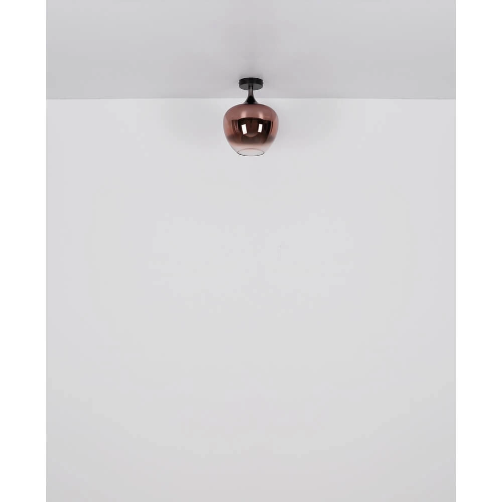 Schwarze Deckenleuchte Maxy mit rotem Glas Ø 24cm Globo 9007371459964