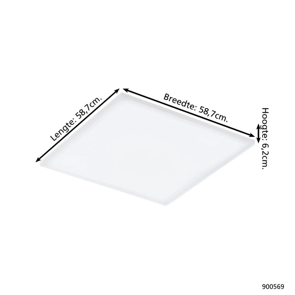Weiße Deckenleuchte Trupiana 59 x 59 cm Eglo 9008606244713