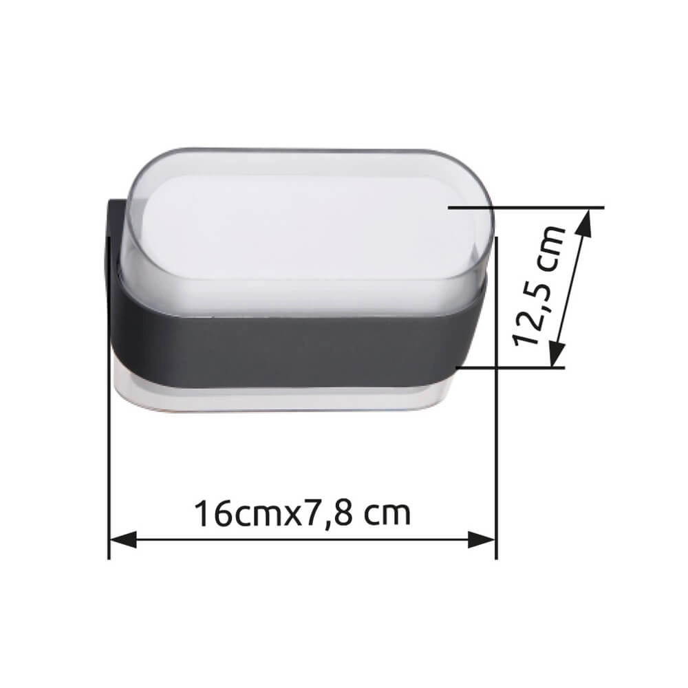 Design-Wandleuchte Plixon anthrazit oval Globo 9007371452439