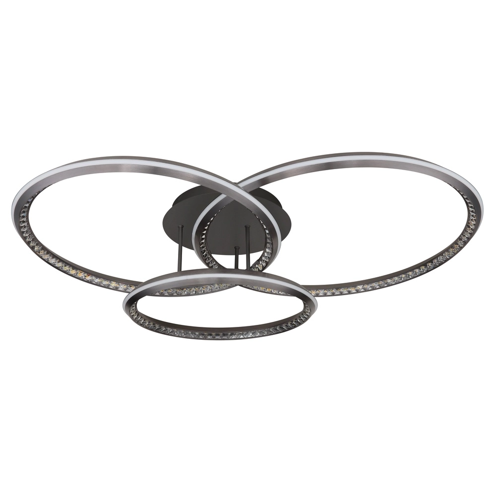 Design-Deckenlampe Alaina 3 Ringe aus Grau Globo 9007371474882