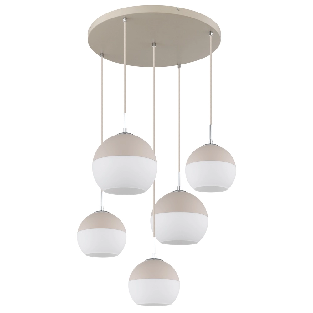 5-flammige Pendelleuchte Ragusa rund sandbraun Globo 9007371566792