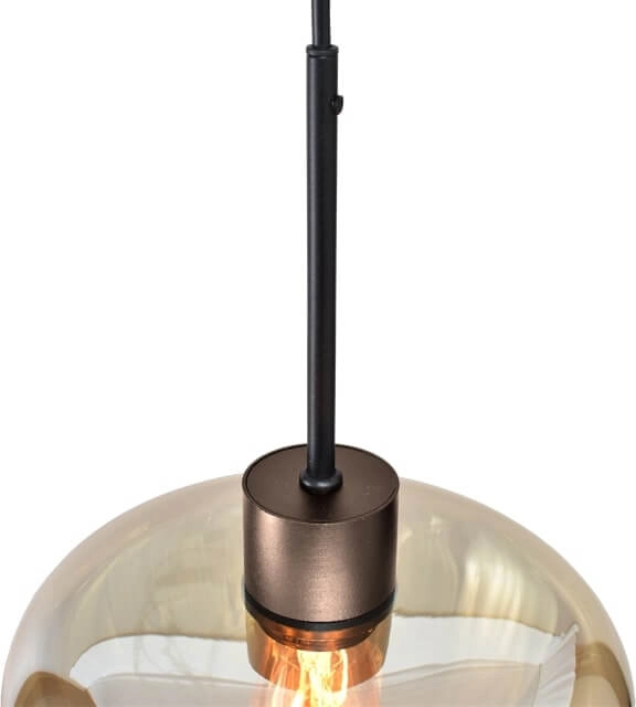 5-flammige Pendelleuchte Genua braun mit 5x Goldglas Ø 24cm Masterlight 8718121357119
