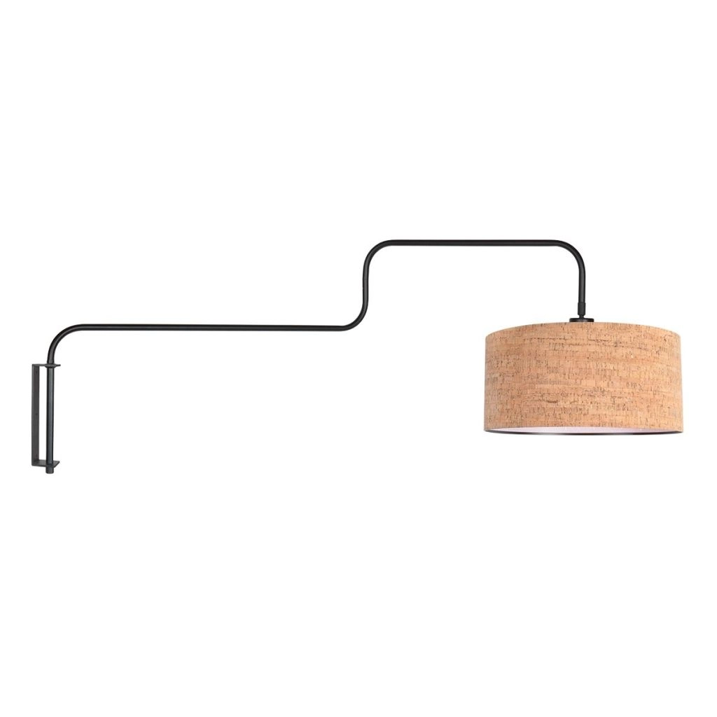Schwarze Wandlampe Bloeba mit Korkkappe Ø40 cm Steinhauer 8712746180510