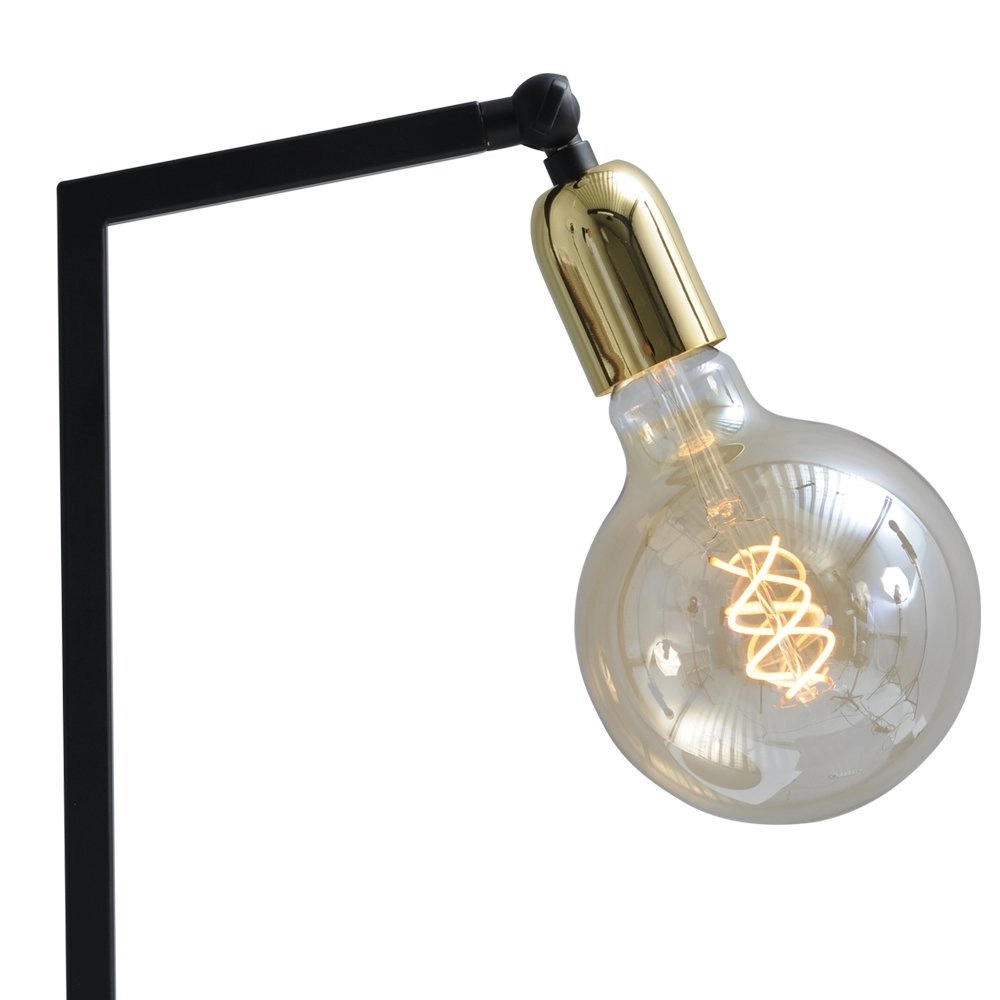 Schwarze Tischlampe Tube mit Goldbeschlag Masterlight 8718121188706