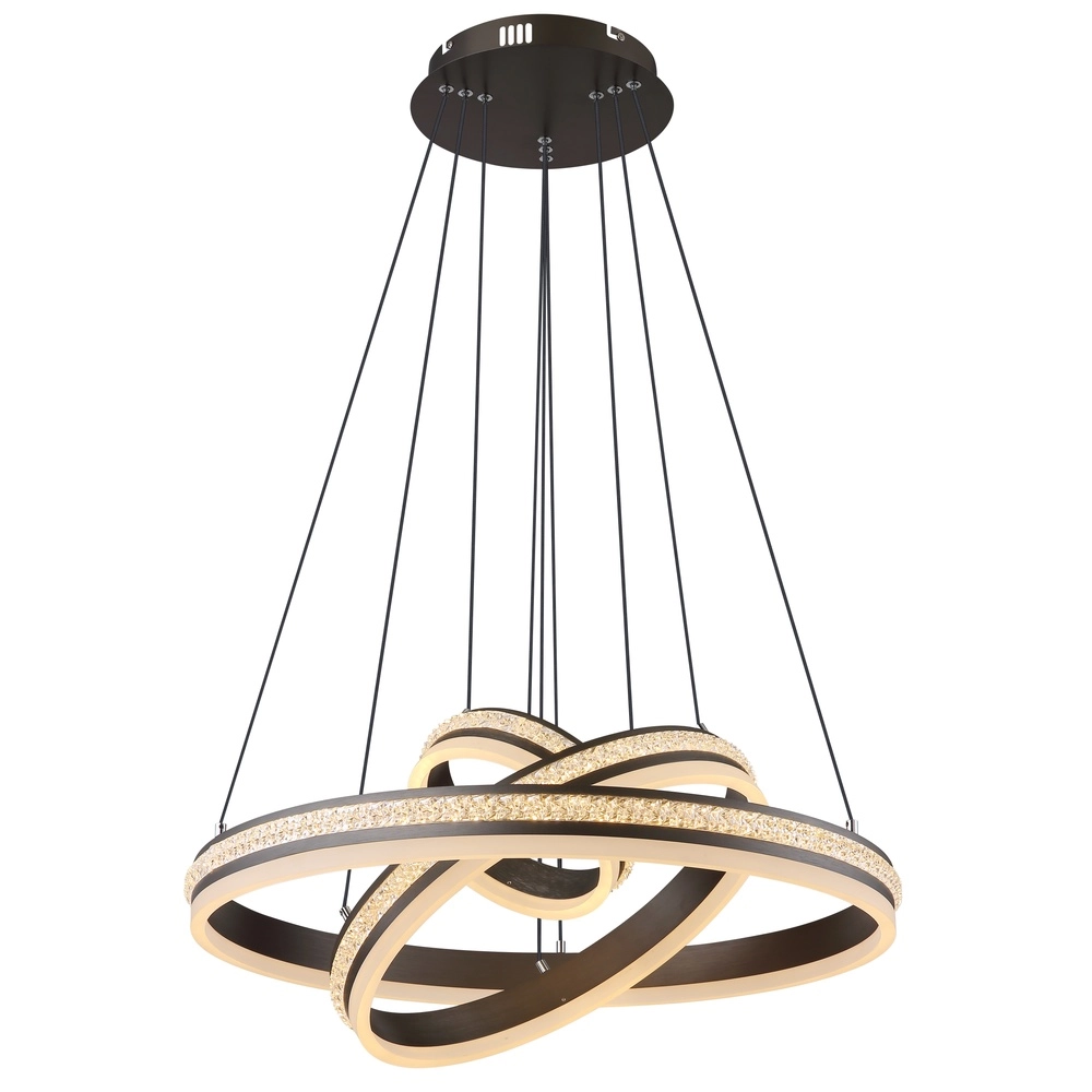 Design-Pendellampe Grouni 3 Ringe mit Titan gebürstet Globo 9007371455003