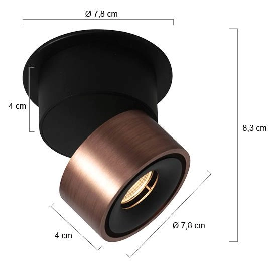 Schlanker Oberflächenmontierter Spot Fez Nur Bronze Steinhauer 8712746187236