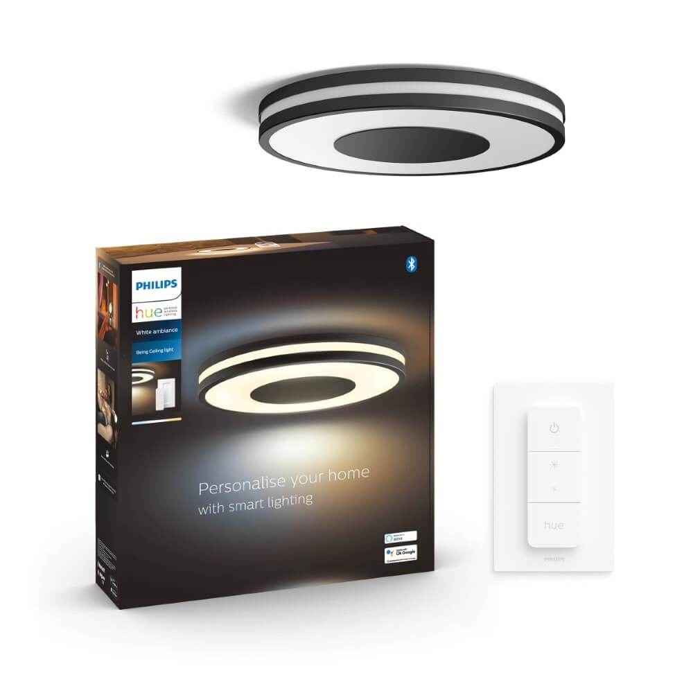 Deckenleuchte Hue Being - White Ambiance Ø 34,8cm schwarz Philips 8719514341135