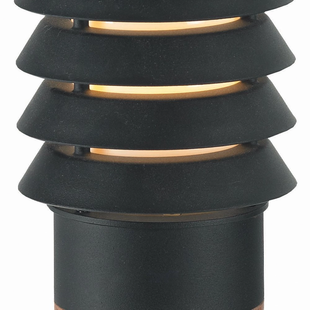 Ländliche Terrassenlampe Selhalm 49cm schwarz mit Holz Franssen 7042891450666