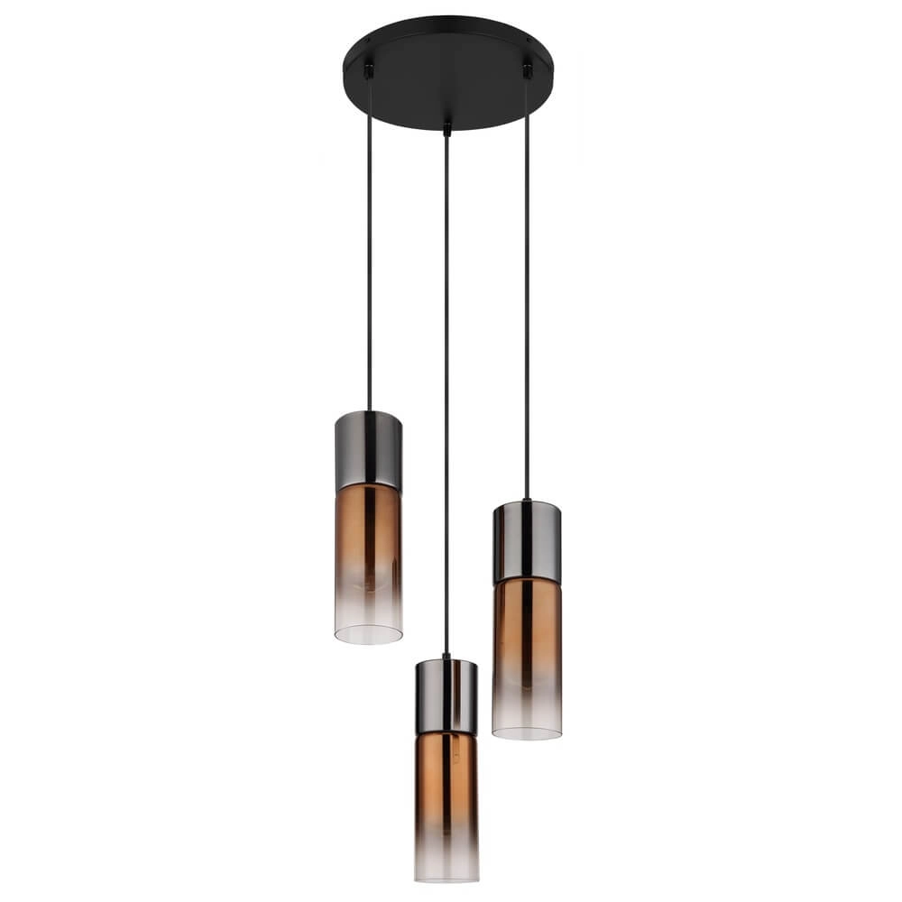 Schlanke Pendelleuchte Annika 3-flammig Rotguss rund Globo 9007371468157