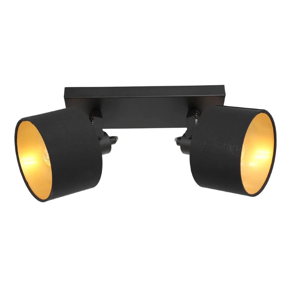 Schwarze Deckenlampe Ornoir 2-flammig Steinhauer 8712746151411