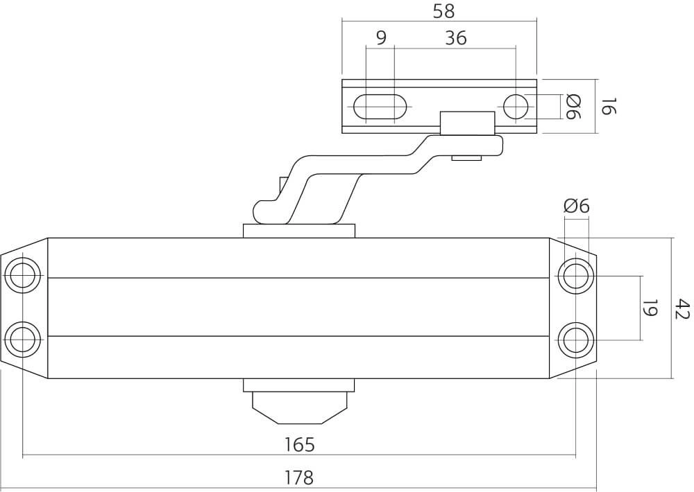Türschließer Closura mit Scherenarm DR 122 Edelstahl Intersteel 8714186391365