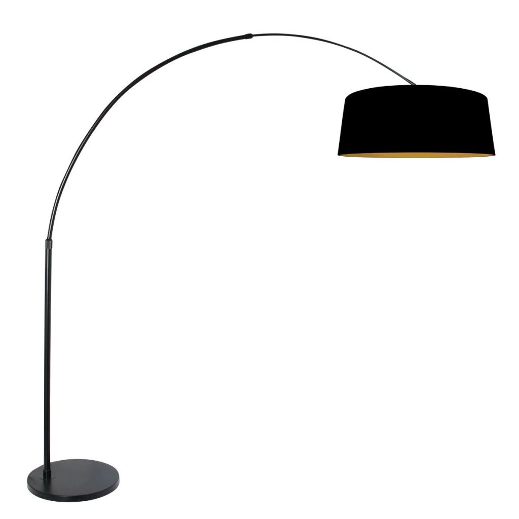 Schwarze Bogenlampe Luma Dark mit schwarzem Farbton Ø60 cm