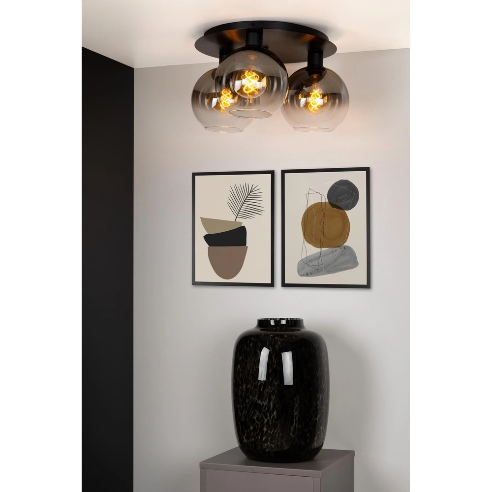 Deckenlampe Marius 3-Licht Schwarz Lucide 5411212741004