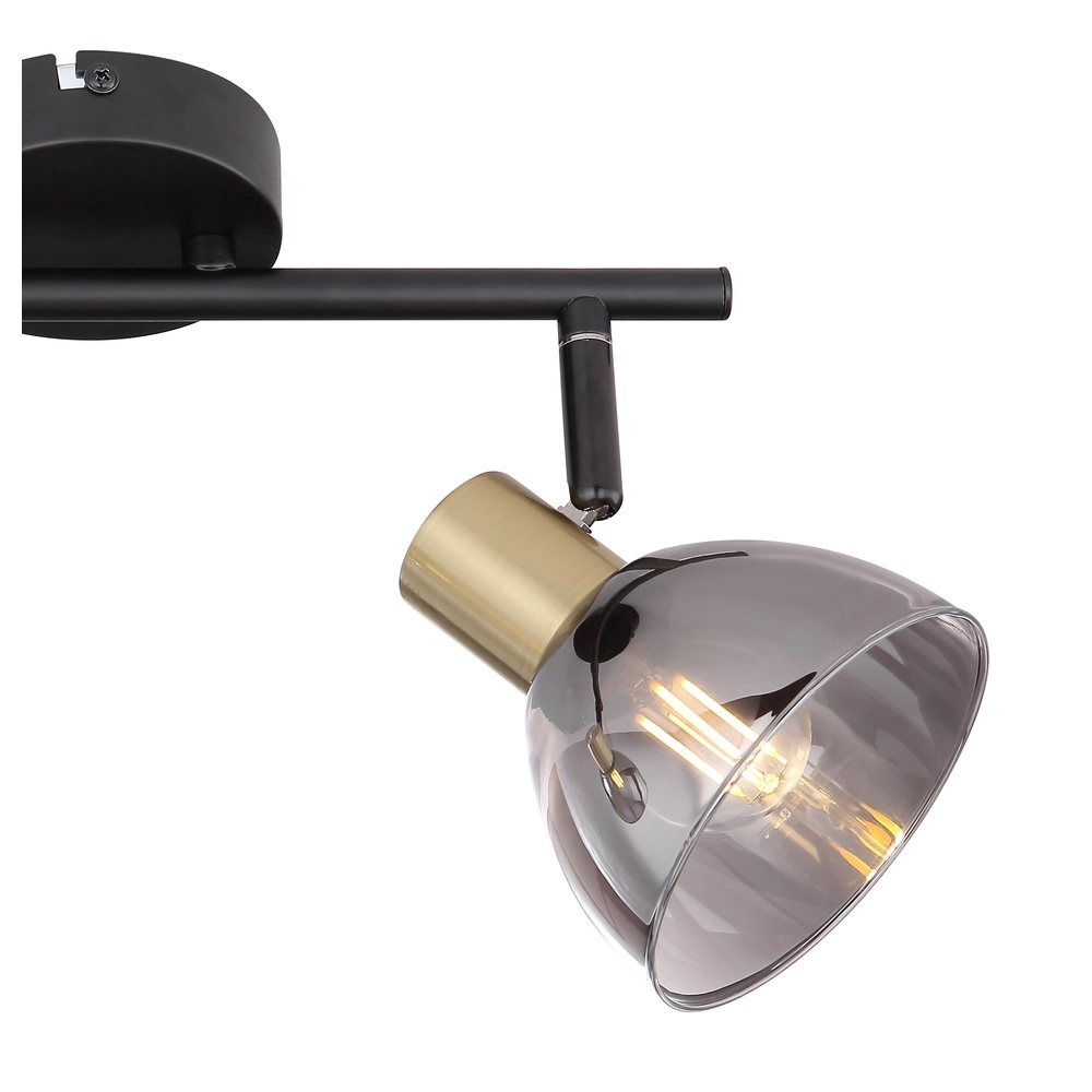 Design-Deckenlampe Jay 2-Licht schwarz mit Rauch Globo 9007371396399