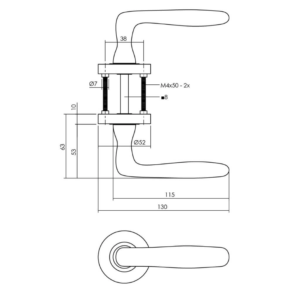 Türklinke Bjorn auf Rosette schwarz Intersteel 8714186470657