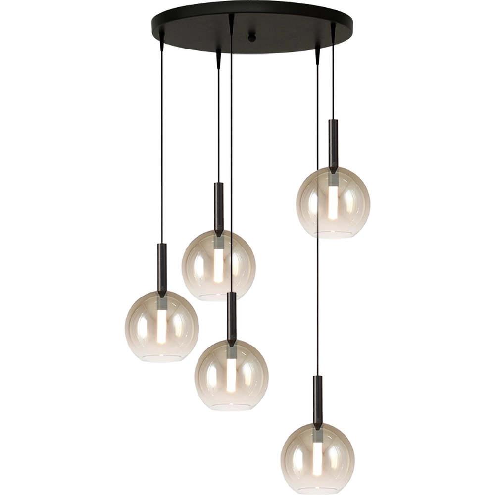 5L Vide Pendellampe Lido Ball mit Ø 17 cm goldfadendem Glas