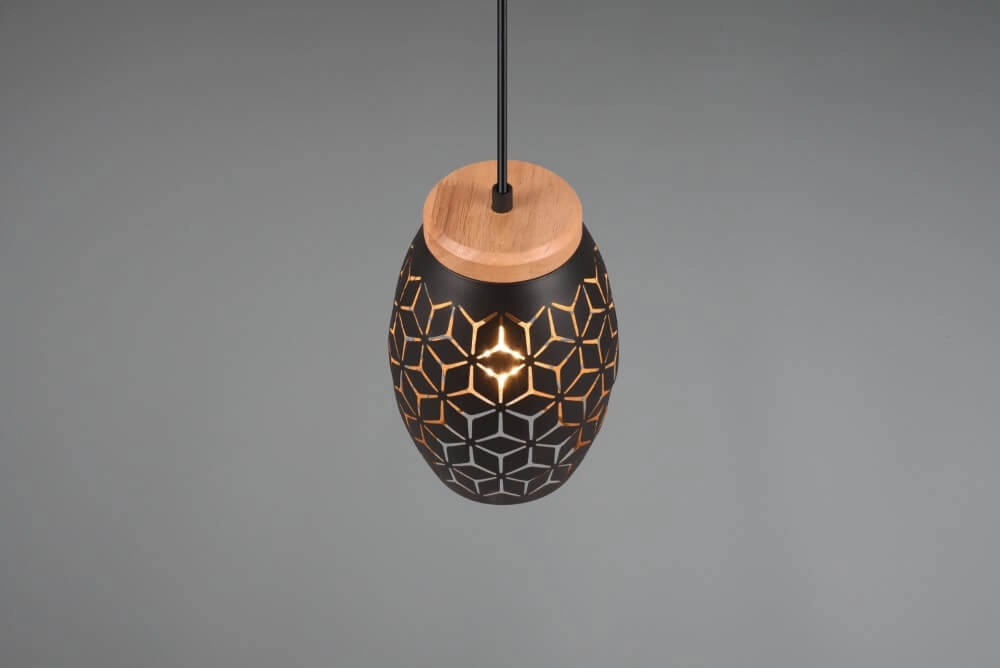 Schwarzgoldene Hängelampe Bidar Design Trio 4017807574883
