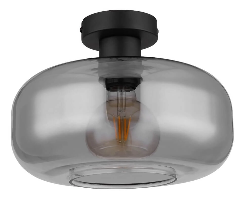 Schwarze Deckenlampe Giuseppe Rauchglas Globo 9007371432226