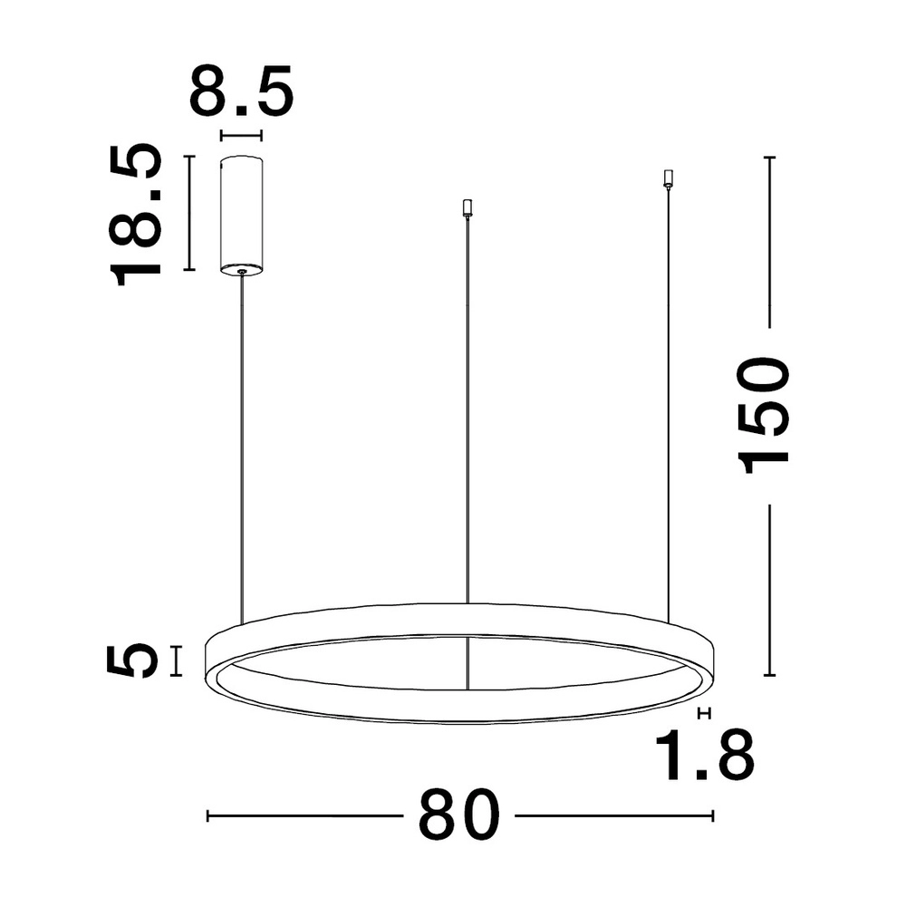 Design-Pendelleuchte Elowen silbergrau Ø 80cm Lyora 5212017439116