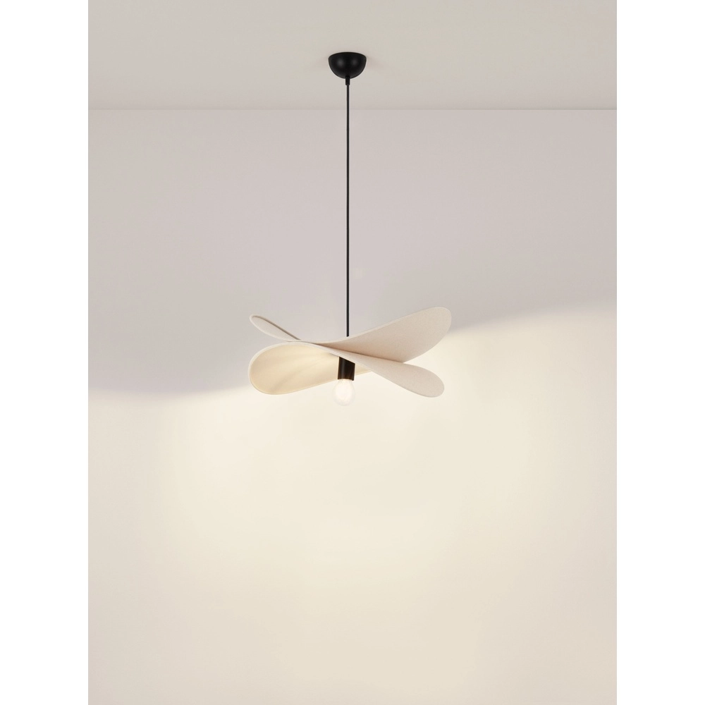 Moderne Pendellampe Luve Schwarz mit Beige Lyora 5212017493729