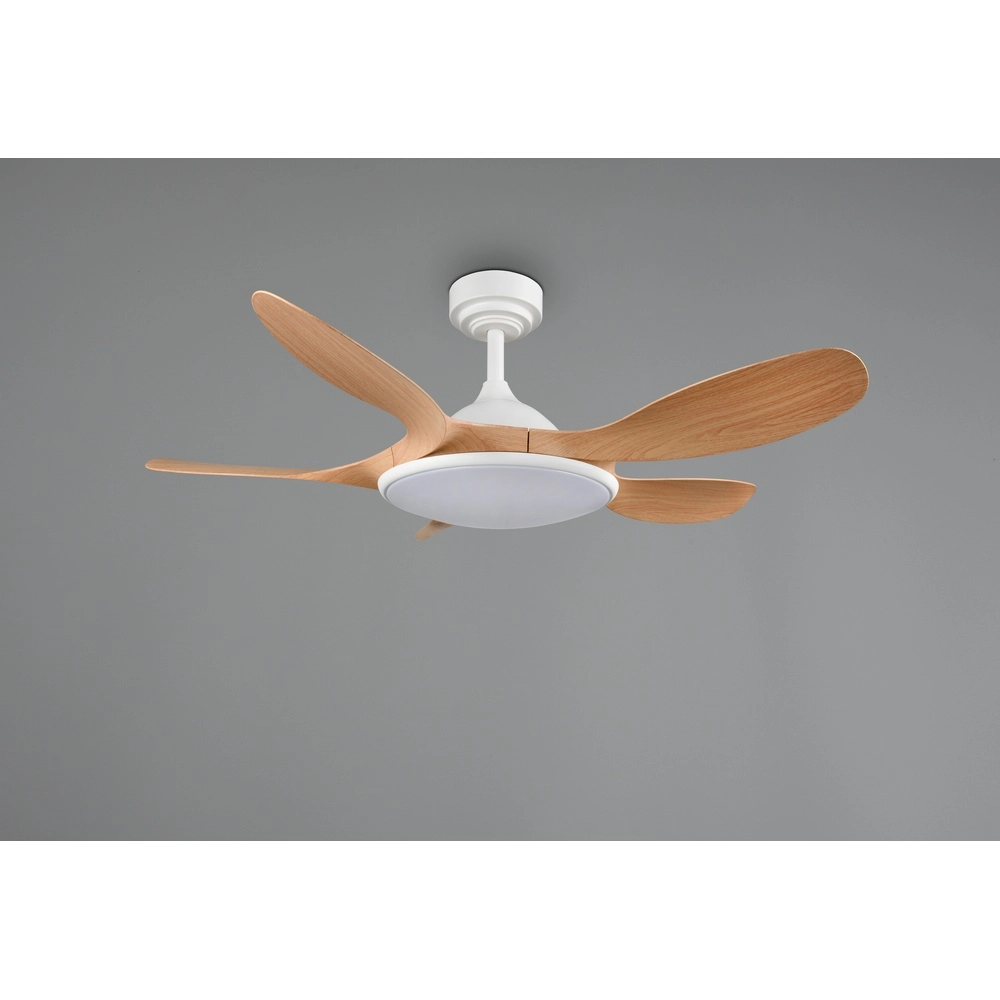 Weißer Fächer Flen mit Holzoberseiten Ø 108 cm Trio 4017807689297