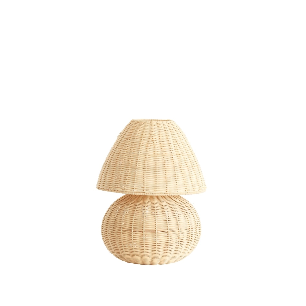 Rattan-Tischlampe Mavon Ø 27,5 cm – natürliches Rattan