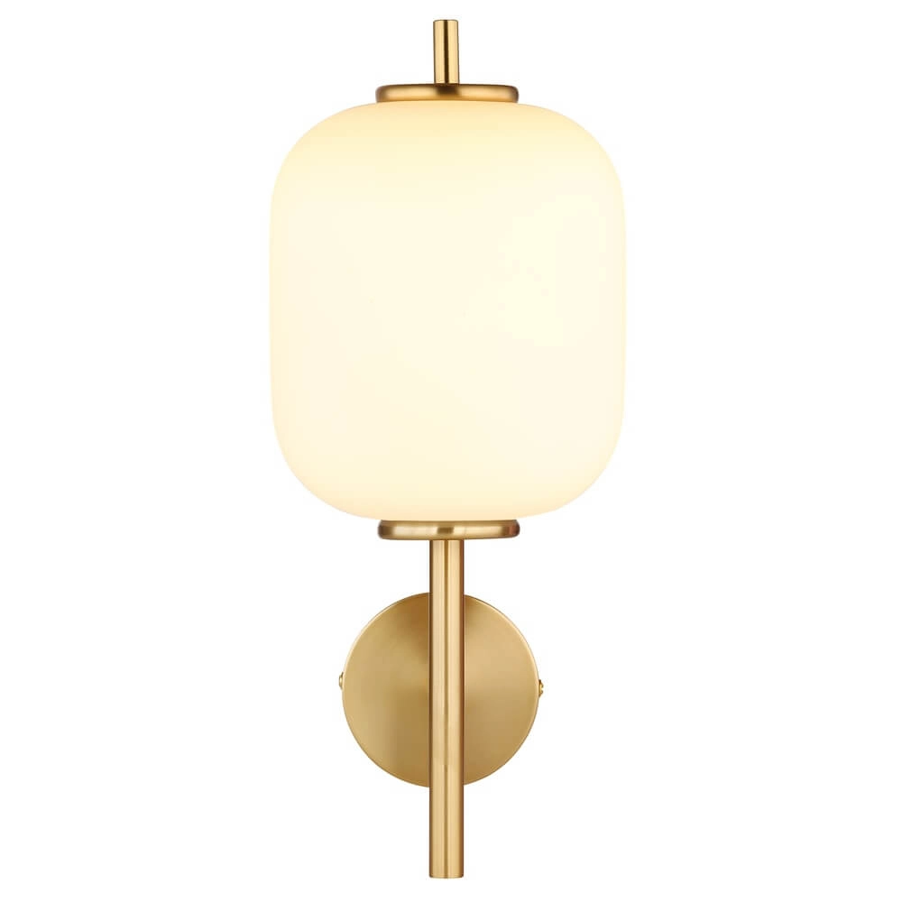 Goldene Wandleuchte Ewald Weißes Glas Globo 9007371455584