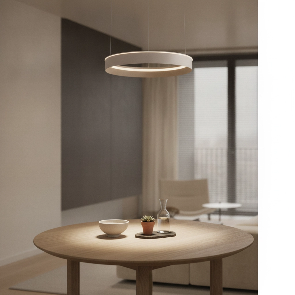 Moderne Pendellampe Olivia sandbraun Ø 78 cm