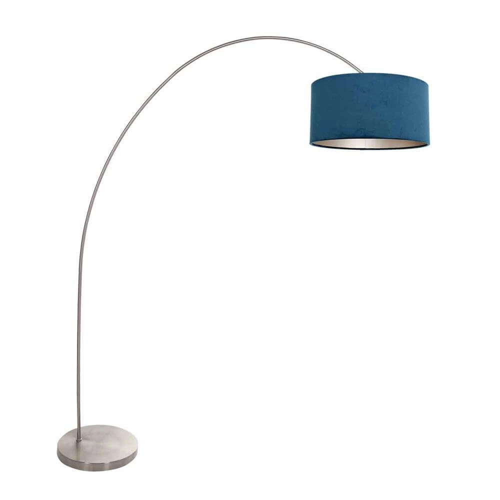 Bogenlampe Solva Metall mit blauer Kappe